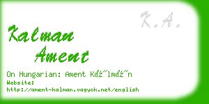 kalman ament business card